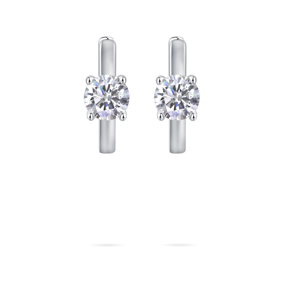 Boucles d'oreilles scintillantes en grenat et moissanite