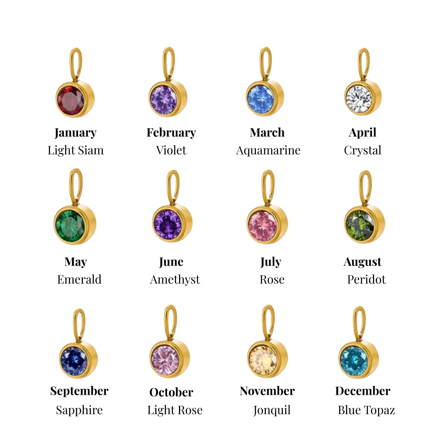 Collier avec pierre de naissance Celestia