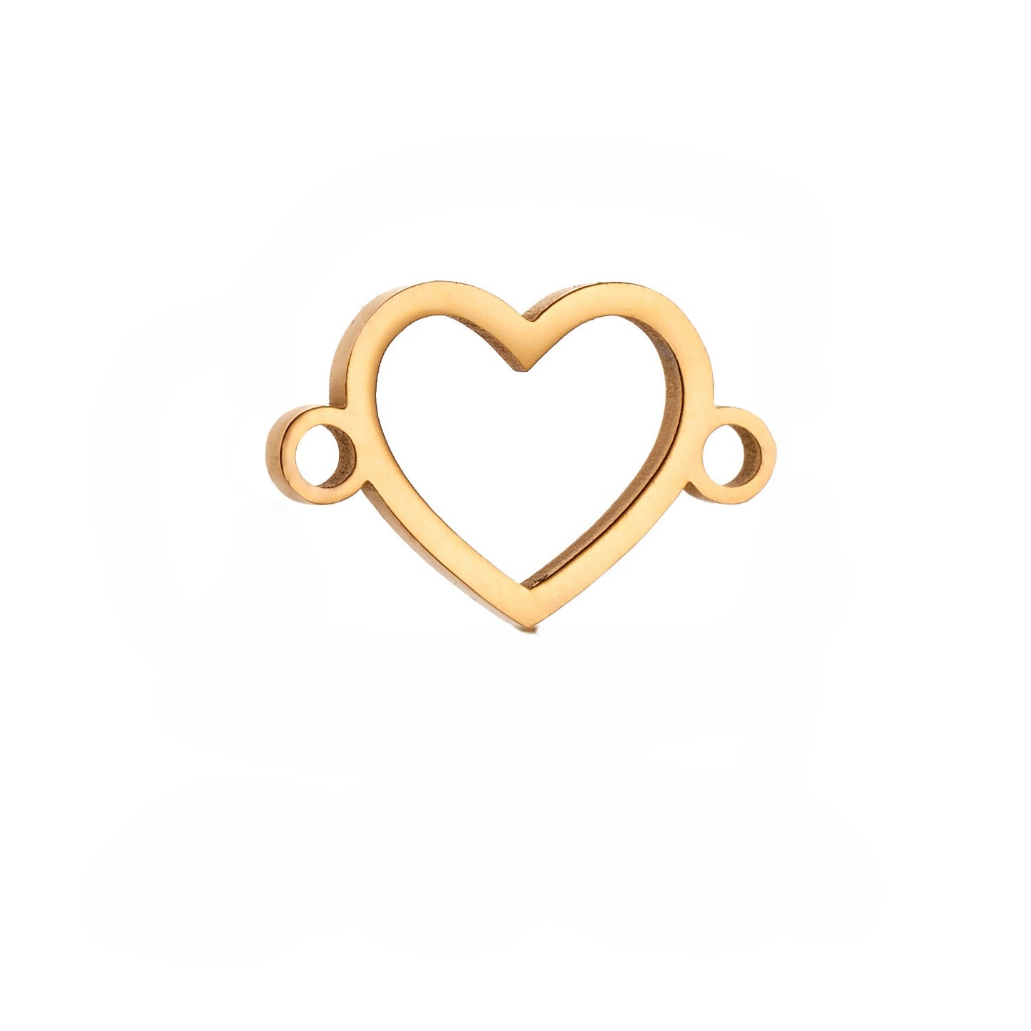 Golden Flame Heart Charms