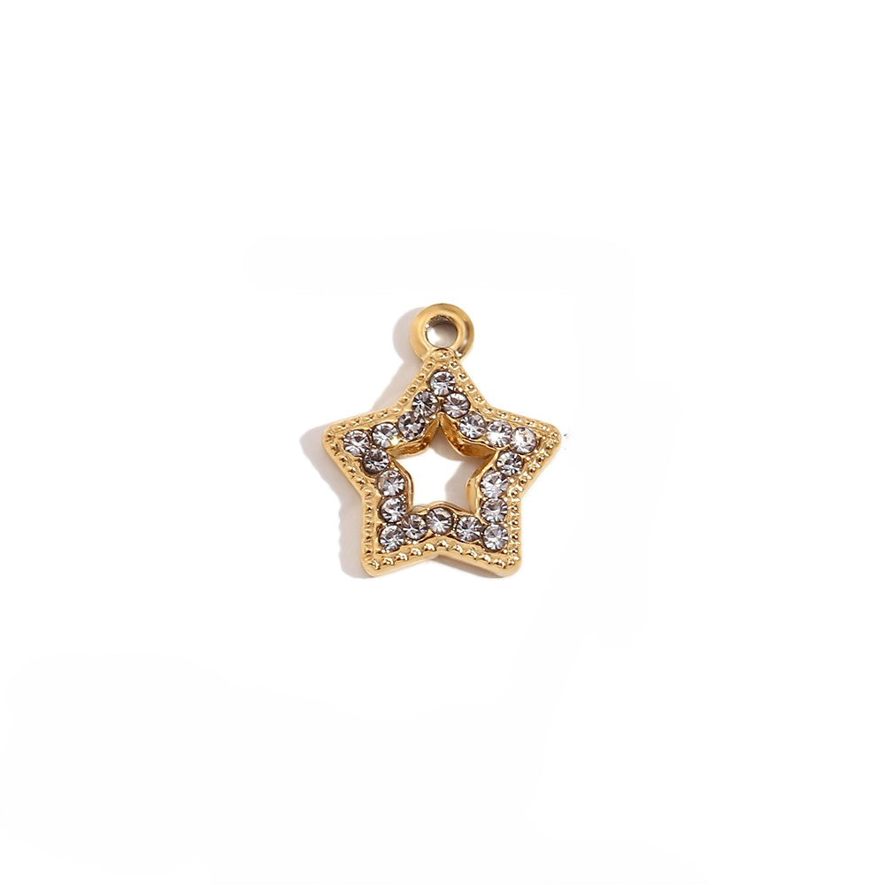 Glittering White Star Charm