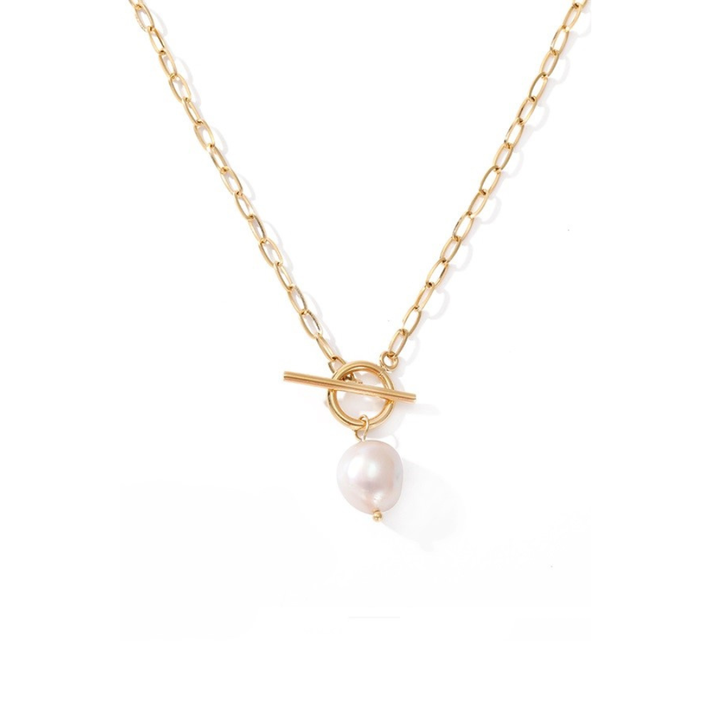 Modern Pearl Toggle Necklace