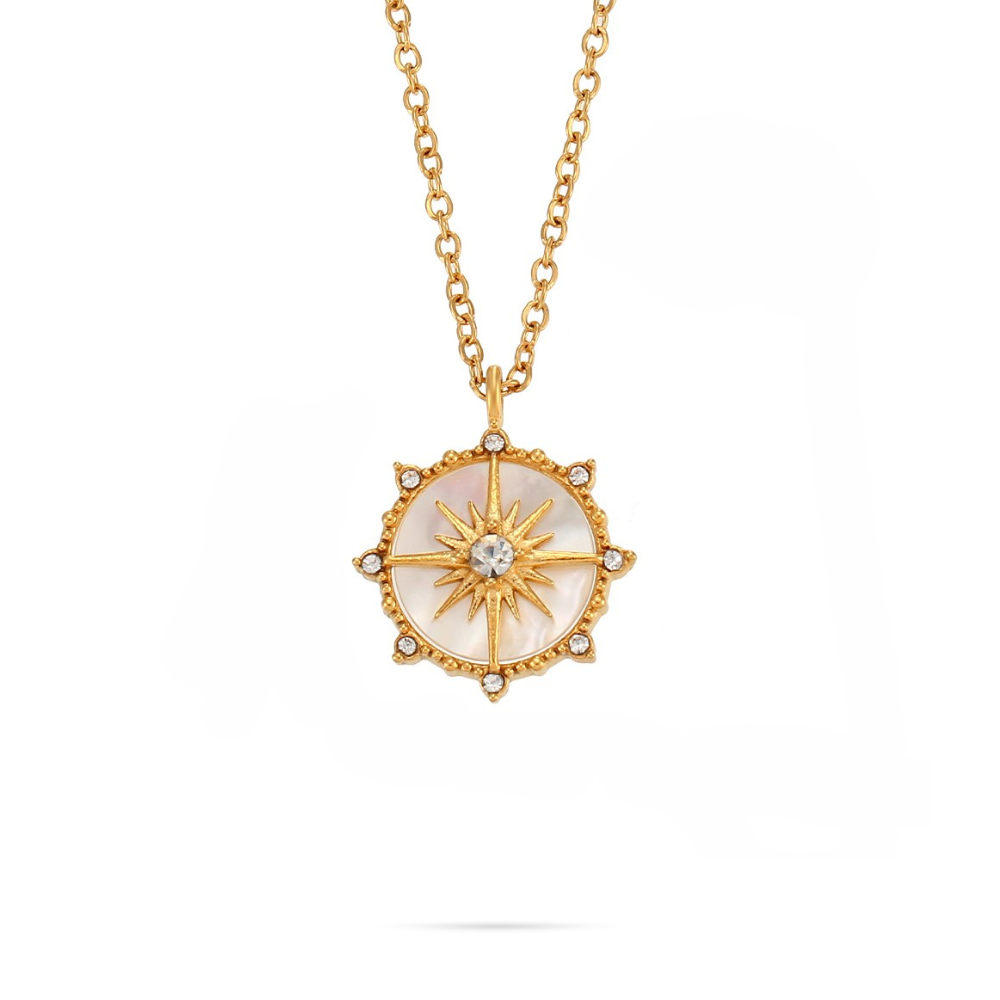 Shell Wheel of Fortune Pendant Necklace