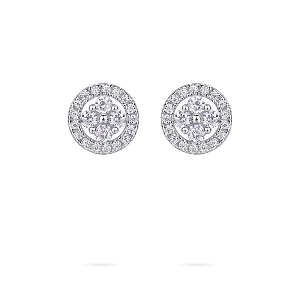 Silk Flower Moissanite Earrings