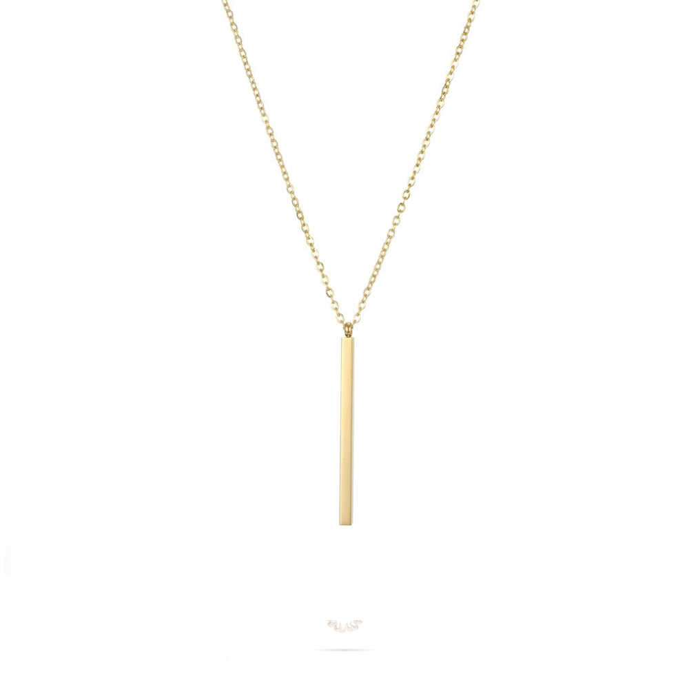 Quiet Vertical Bar Pendant Necklace