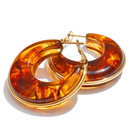 Cinnamon Swirl Hoop Earrings