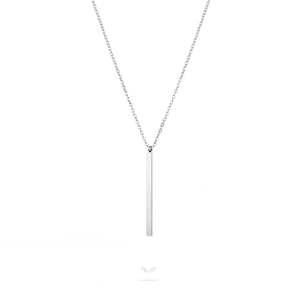 Quiet Vertical Bar Pendant Necklace