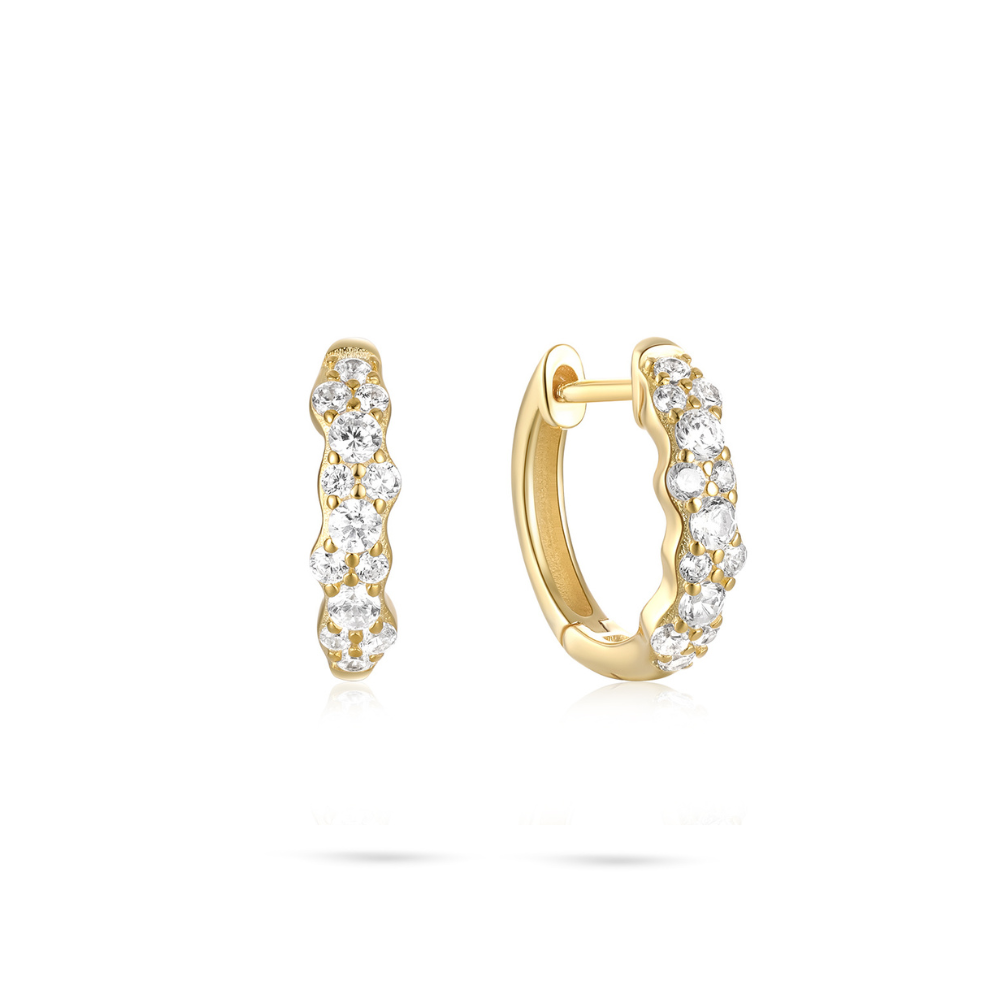 Golden Crystal Hoops