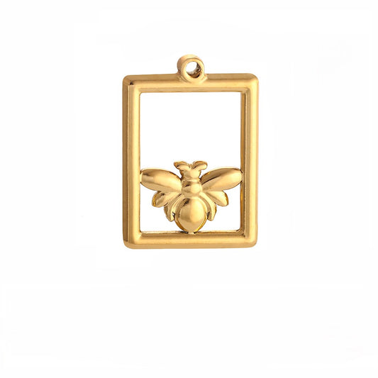 Golden Bee Frame charm