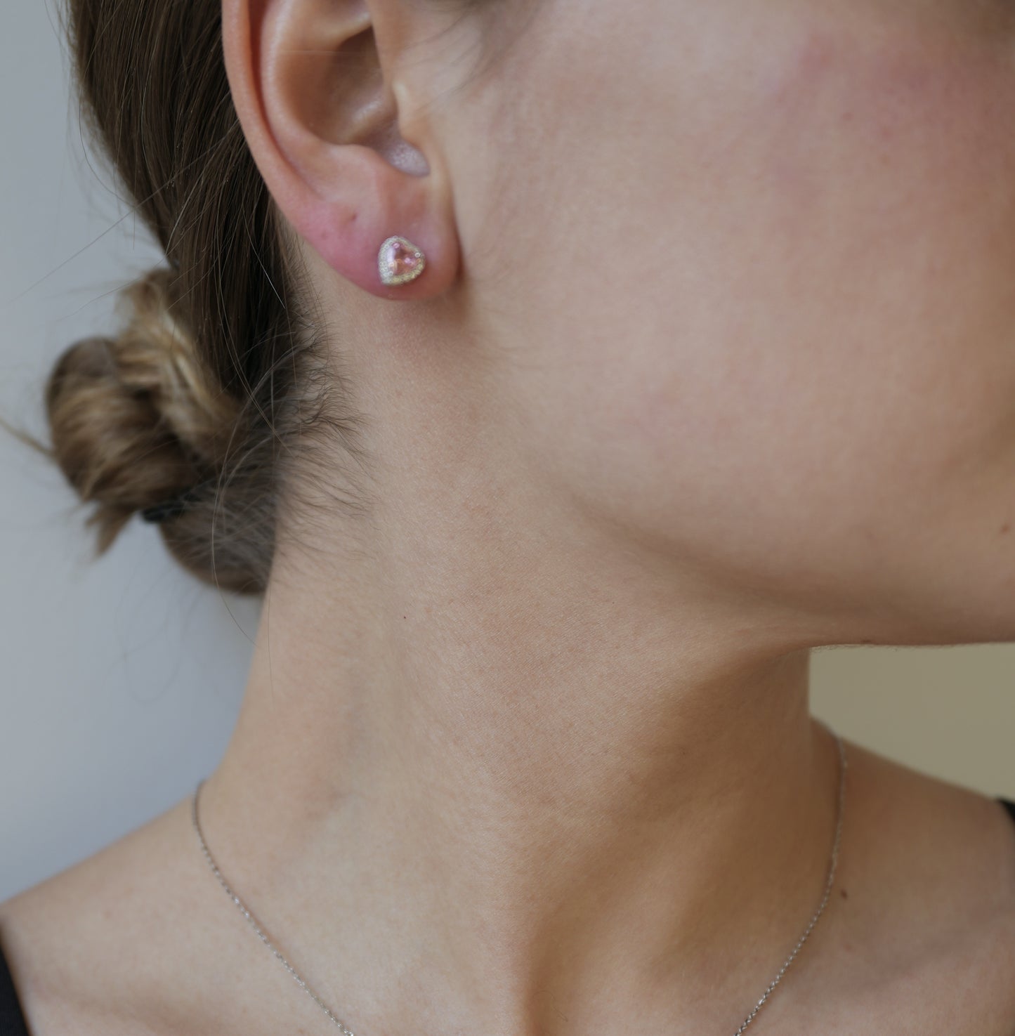 Ethereal Purity Heart Earrings