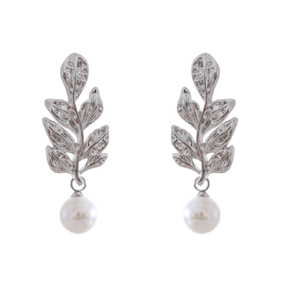 Leaf Pearl Earrings