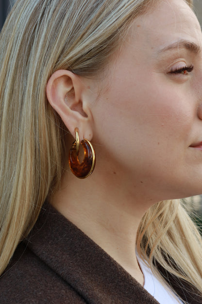 Cinnamon Swirl Hoop Earrings