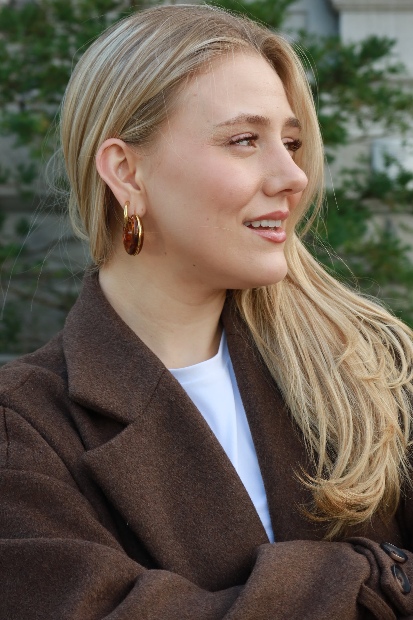 Cinnamon Swirl Hoop Earrings