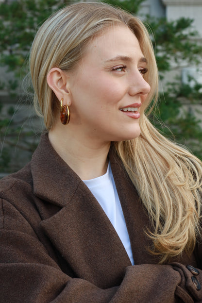 Cinnamon Swirl Hoop Earrings