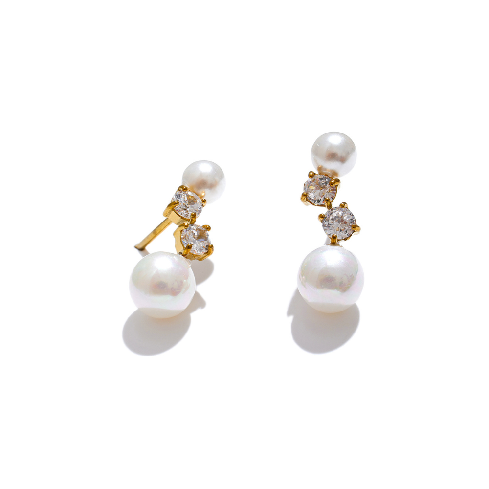 Floristan White Liatris studs Earrings