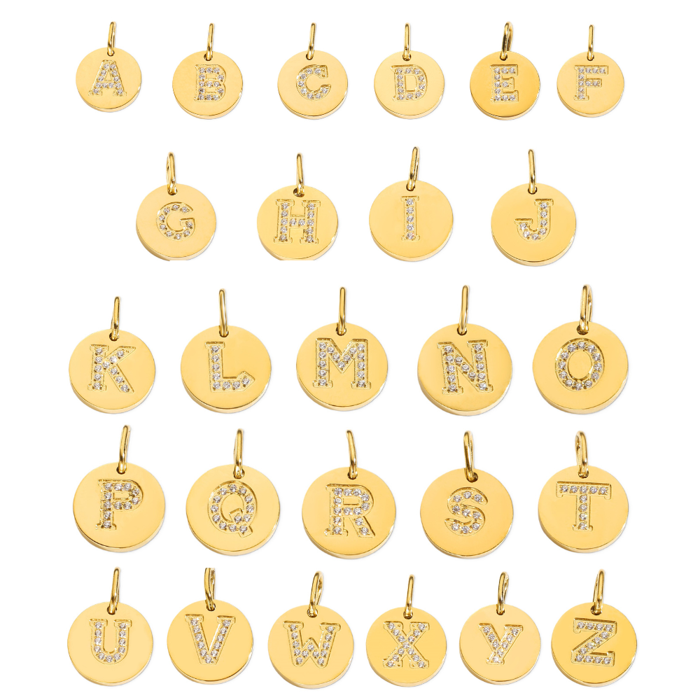 Alphabet Sparkle Coin Charms