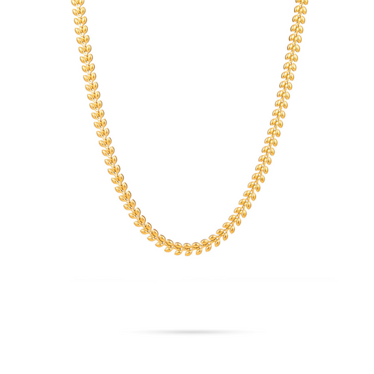 Collier chaîne attrayant feuille d'olivier