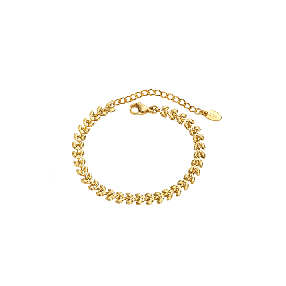 Attractif Olive Leaf Chain Bracelet