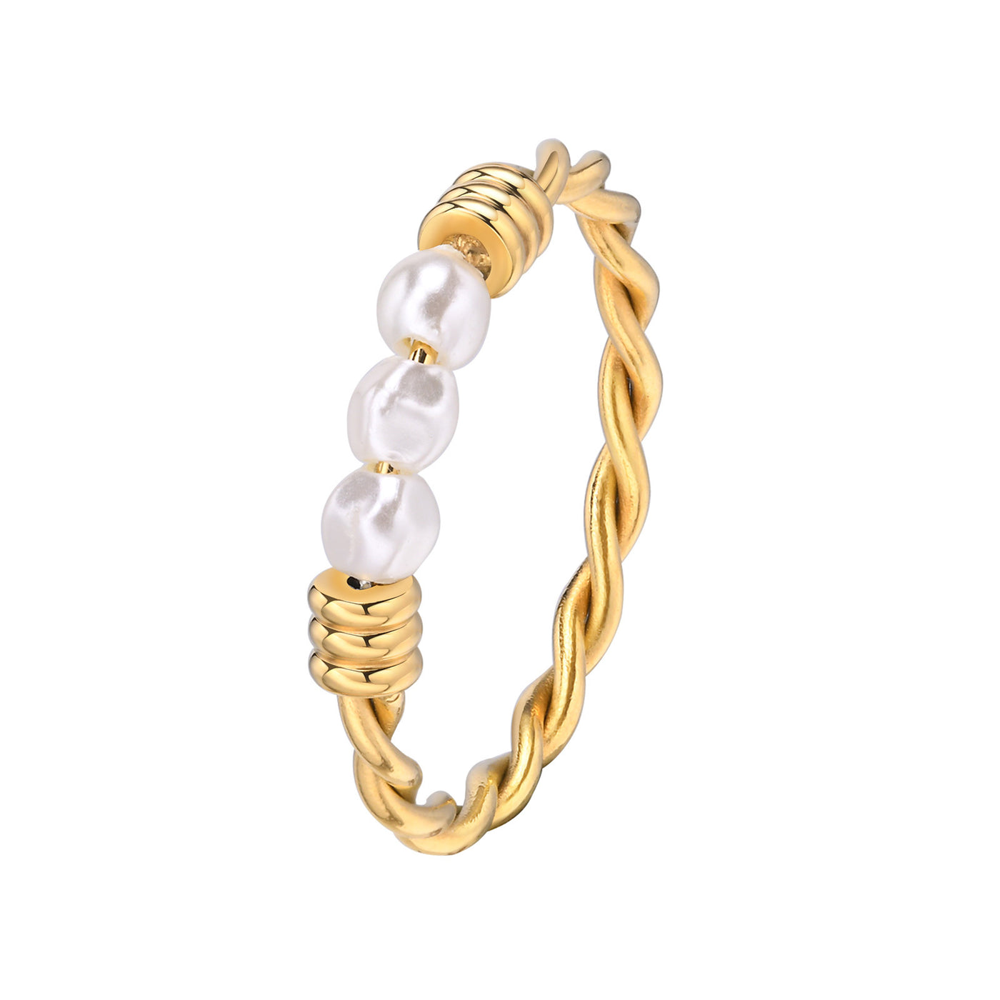 Twisted White Pearl Ring